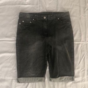Black Jean Bermuda Cut Shorts